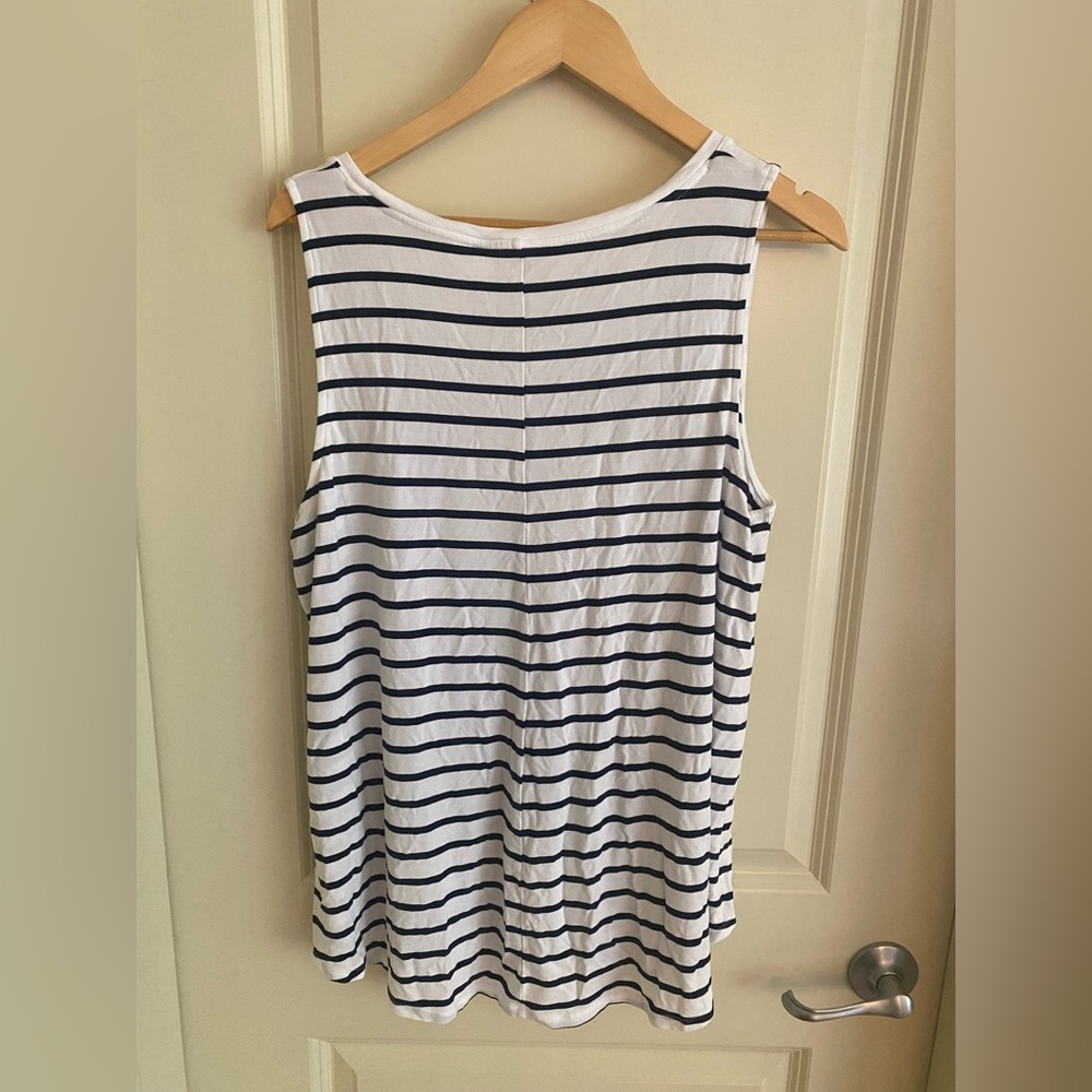 Old Navy Luxe Navy and White Striped Tank Top - Picture 2 of 4